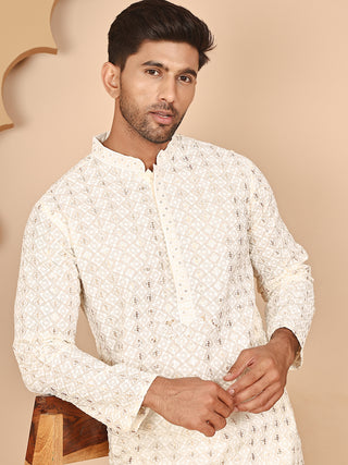 Men’s Ethnic Cotton Embroidered Kurta Pyjama