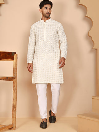 Men’s Ethnic Cotton Embroidered Kurta Pyjama