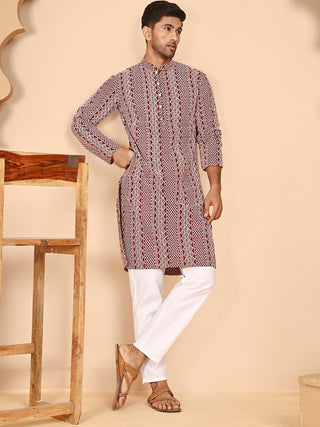 Embroidered Cotton Kurta with Churidar