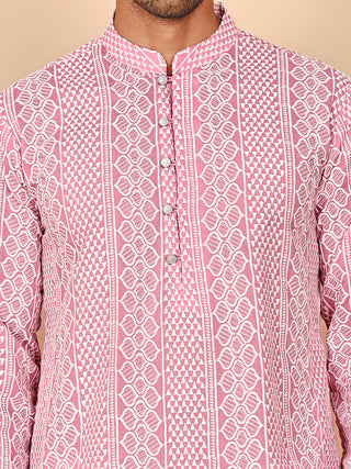 Embroidered Cotton Kurta with Churidar