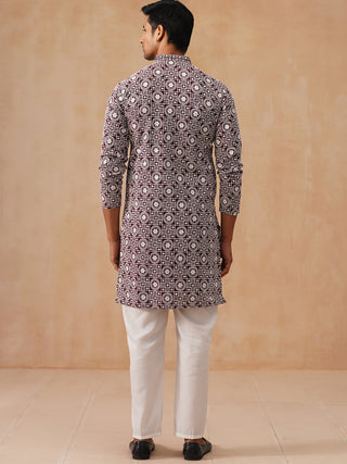 Classic Geometric Embroidered Kurta Pyjama