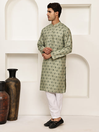 Traditional  Floral Printed Kurta Pyjama Set