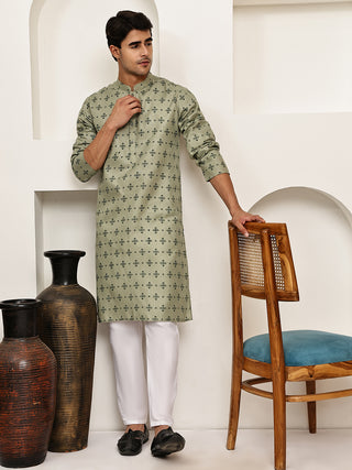 Traditional  Floral Printed Kurta Pyjama Set