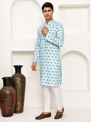 Traditional  Floral Printed Kurta Pyjama Set