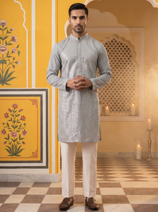 Embroidered Mirror Work Kurta Pyjama