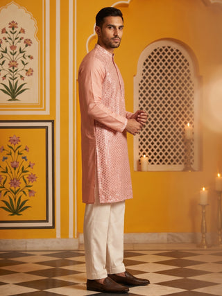 Embroidered Mirror Work Kurta Pyjama