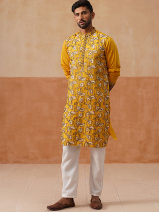 Floral Thread Embroidered Silk Blend Kurta Set