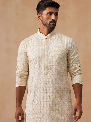 Men’s Festive Kurta Set with Intricate Embroidery