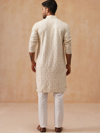 Men’s Festive Kurta Set with Intricate Embroidery