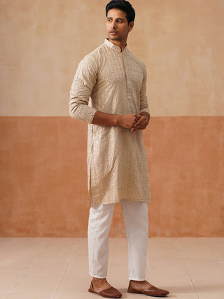 Men’s Festive Kurta Set with Intricate Embroidery
