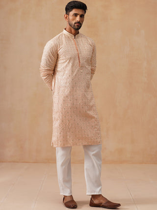 Men’s Festive Kurta Set with Intricate Embroidery