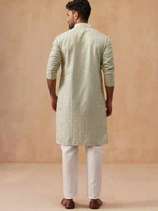 Men’s Festive Kurta Set with Intricate Embroidery