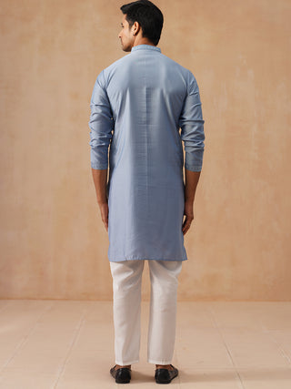 Embroidered Silk Blend Kurta Pajama Set