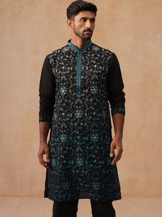 Men’s Silk Blend Embroidered Kurta Pyjama Set