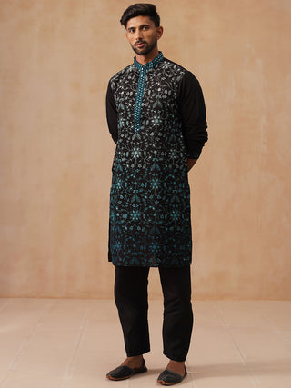 Men’s Silk Blend Embroidered Kurta Pyjama Set