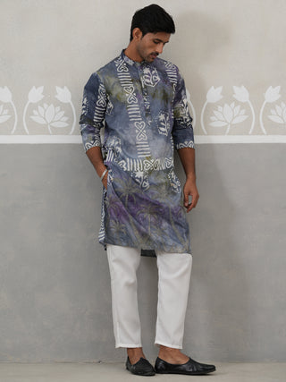 Abstract Ethnic Printed Kurta with Pyjama