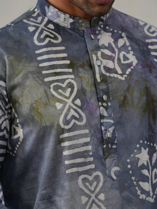Abstract Ethnic Printed Kurta with Pyjama