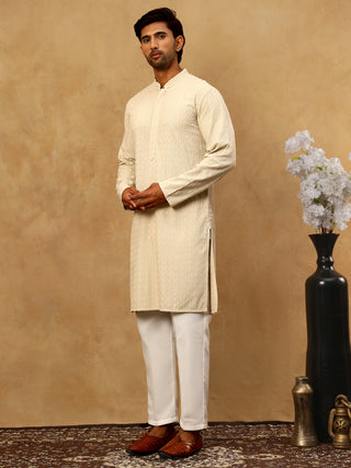 Men Embroidered Viscose Rayon Kurta with Pyjama