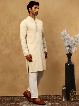 Men Embroidered Viscose Rayon Kurta with Pyjama