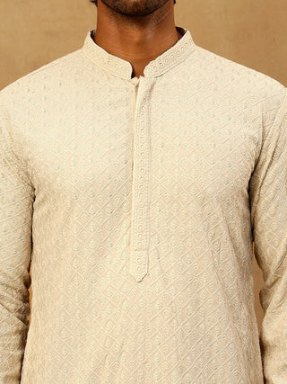 Men Embroidered Viscose Rayon Kurta with Pyjama