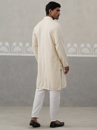 Men Embroidered Viscose Rayon Kurta with Pyjama
