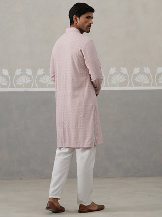 Men Embroidered Viscose Rayon Kurta with Pyjama