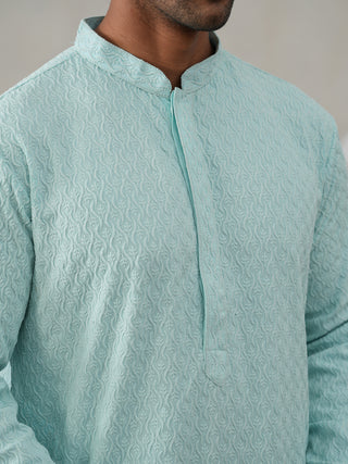 Men Embroidered Viscose Rayon Kurta with Pyjama
