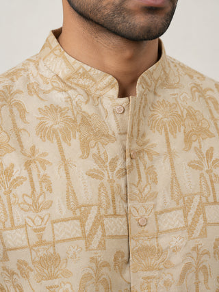 Designer Silk Blend Kurta with Korean Pants