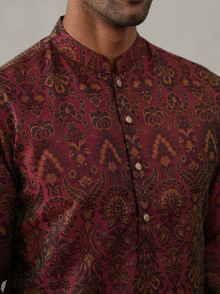 Silk Blend Designer Kurta Pyjama for Men