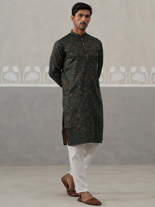 Silk Blend Designer Kurta Pyjama for Men
