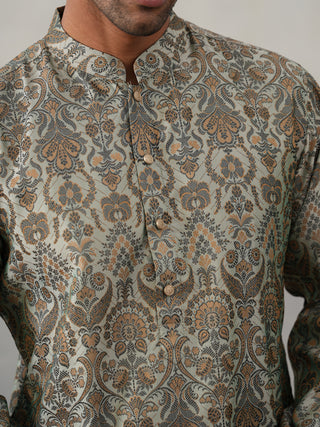 Silk Blend Designer Kurta Pyjama for Men