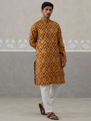 Silk Blend Woven Design Kurta Pyjama Set