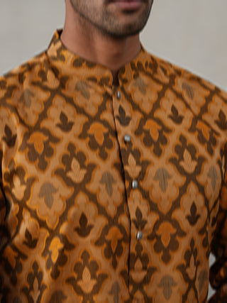 Silk Blend Woven Design Kurta Pyjama Set