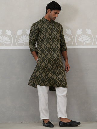Silk Blend Woven Design Kurta Pyjama Set