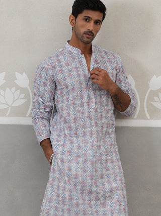 Printed and Emrbroidered Kurta Pyjama Set