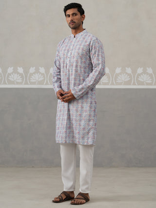 Printed and Emrbroidered Kurta Pyjama Set