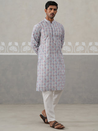 Printed and Emrbroidered Kurta Pyjama Set