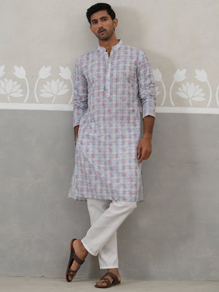 Printed and Emrbroidered Kurta Pyjama Set