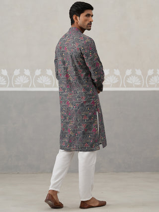 Printed and Emrbroidered Kurta Pyjama Set