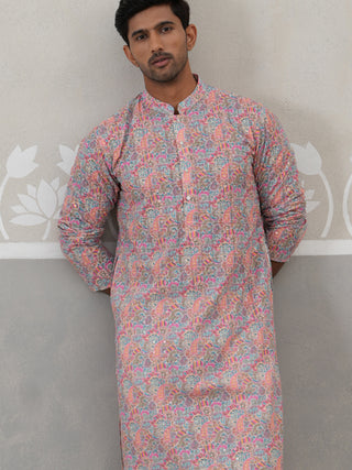 Printed and Emrbroidered Kurta Pyjama Set