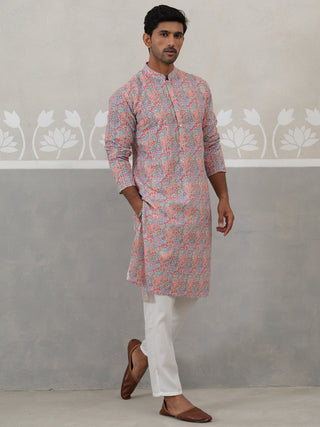 Printed and Emrbroidered Kurta Pyjama Set