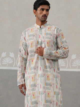Printed and Emrbroidered Kurta Pyjama Set