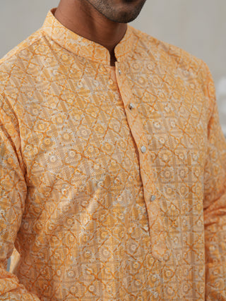 Printed and Emrbroidered Kurta Pyjama Set