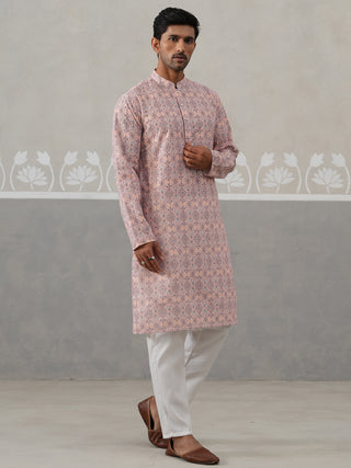 Printed and Emrbroidered Kurta Pyjama Set