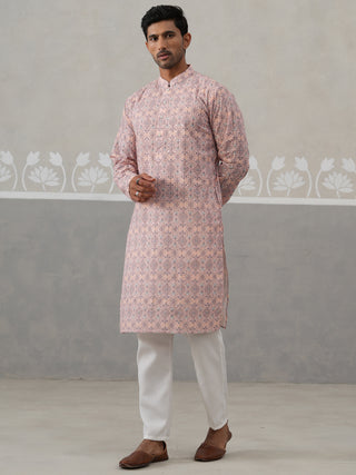 Printed and Emrbroidered Kurta Pyjama Set