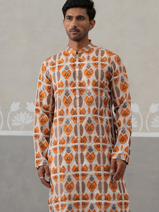 Silk Blend Woven Design Kurta Pyjama Set