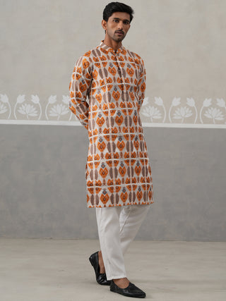 Silk Blend Woven Design Kurta Pyjama Set