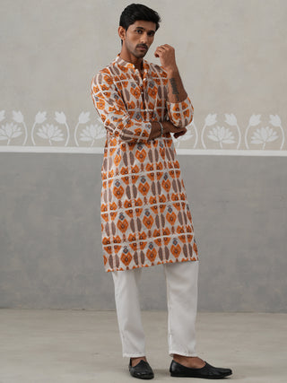 Silk Blend Woven Design Kurta Pyjama Set