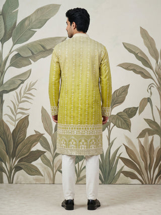 Designer Embroidery Silk Blend Kurta Pyjama for Men