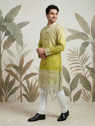 Designer Embroidery Silk Blend Kurta Pyjama for Men